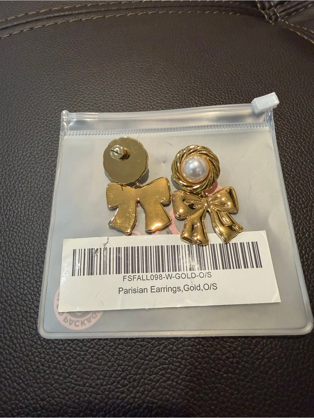 Gold Bow Pearl Clip-On Earrings
